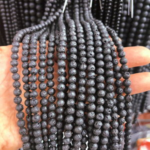 ลูกปัดหินภูเขาไฟ4-16มม. สำหรับสร้อยข้อมือและสร้อยคอแบบทำมือ - Product Image 4