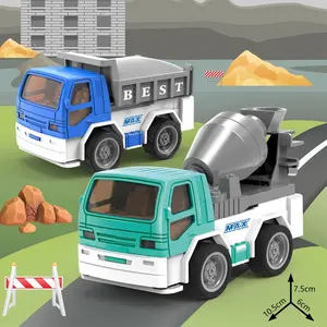 Samtoy12pcsミニプラスチックモデル慣性建設トラック摩擦おもちゃ車両コンテナおもちゃ車と子供用トラック