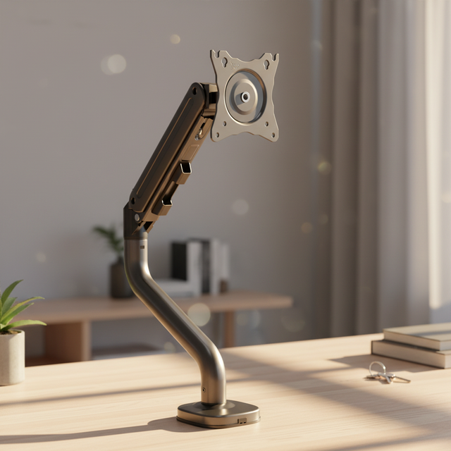 Factory Direct Metal Spring Monitor Arm for 17-37 inch VESA 75x75 100x100mm Desk Clamp Tilt ±70° Pivot 360° for Home Office