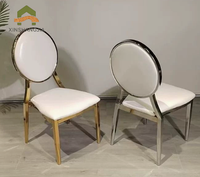 Chaise de banquet empilable rembourrée avec pieds antidérapants et structure en métal doré pour hôtels, mariages, réceptions et événements