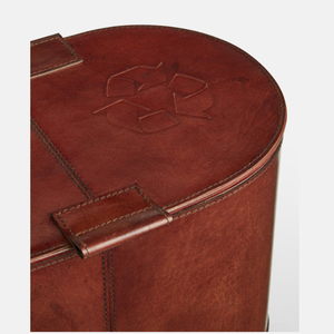 Cubo de basura <span class=keywords><strong>clasificado</strong></span> húmedo de gran tamaño con 2 compartimentos de doble capa para habitación interior de hotel, cubo de basura de cuero con tapa - Product Image 5