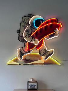 Astronauta Lua Neon Sign Custom Handmade LED Neon Light <span class=keywords><strong>Wall</strong></span> Decor para Game Room Bar Party Quarto Art Shop ou Decoração para casa - Product Image 6