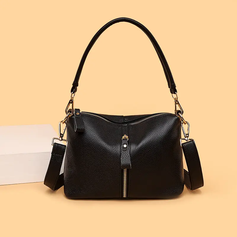 WESTAL Soft Leather Women Shoulder Handbag Zipper Pocket Adjustable Strap Purse Shoulder Bag Genuine Leather Crossbody For Women