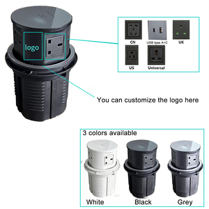 <span class=keywords><strong>Prise</strong></span> de courant escamotable blanche étanche pour bureau <span class=keywords><strong>avec</strong></span> protection de commutateur et chargement sans fil intégré - Product Image 3