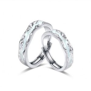 Anillo De Acero Inoxidable Romantic <b>Couple</b> <b>Ring</b> Luminous Fluorescent <b>Ring</b> Glow in the Dark Lover <b>Ring</b> for Men Women Gift - Product Image 3