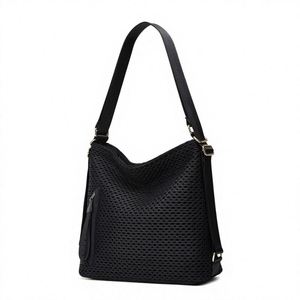Sac fourre-tout grande capacité en PU couleur unie avec fermeture éclair et fermoir magnétique, style coréen, couleur contrastante, classique, passe-partout, deux anses - Product Image 2
