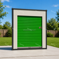 Conteneur de stockage en acier démontable, unité de stockage modulaire en kit avec porte enroulable pour stockage extérieur