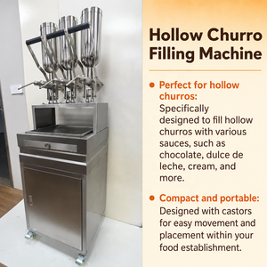 Máquina Comercial Multifuncional para Churros, Freidora de 3x5L <span class=keywords><strong>con</strong></span> Relleno de Crema, 6 Moldes Estrella, Acero Inoxidable, Fabricante Español para Cafeterías - Product Image 2