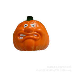 Cartoon Halloween Pumpkin Shape Pu Foam High <b>Rebound</b> Stress Relief Toy Trick Decor Unisex 8 To 13 Years - Product Image 4