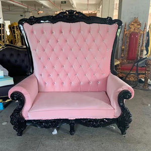 Bán buôn 2 CHỖ NGỒI sang trọng nhung Hoàng Gia Vua Ngai Vàng ghế sofa bạc & vàng cao trở lại sự kiện đám cưới & ăn uống đồ nội thất khách sạn - Product Image 5