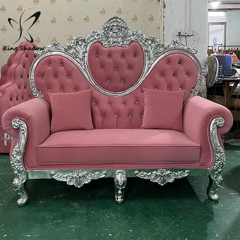 King shadow Роскошный Розовый 3-местный диван мебель для дома, отеля, гостиной, бархатные диваны для ожидания