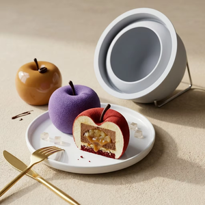 Molde de silicona 3D con forma de manzana, molde de silicona para fondant, molde para barra de chocolate, molde decorativo de silicona - Product Image 1