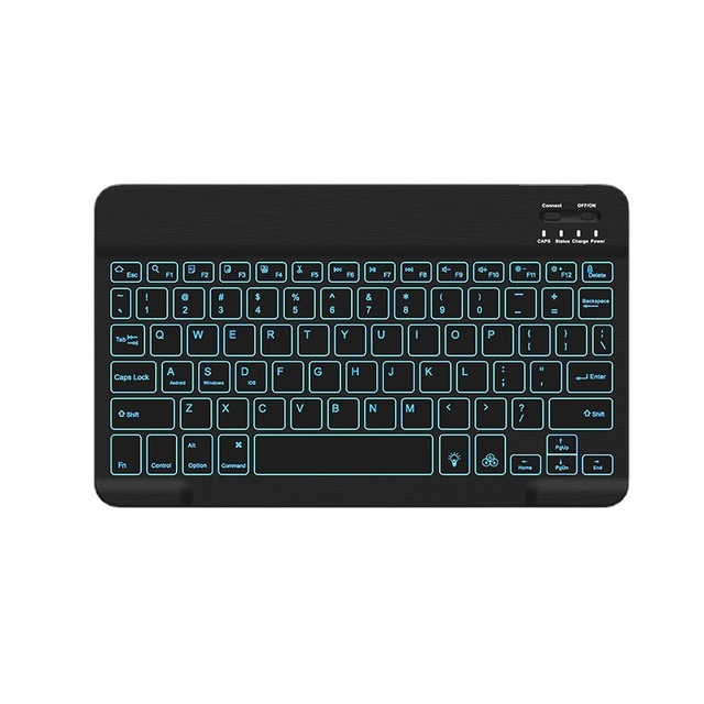 Ultra Thin 7 Colors LED Backlit Backlight Wireless Keyboard for 7 10  iPad Inch Tablet Keyboard Mouse Combos Keypads & Keyboards