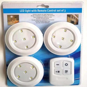 Projecteur de lumière à piles, lampe <span class=keywords><strong>LED</strong></span> sans fil avec télécommande, rondelles lumineuses, 3 paquets - Product Image 6