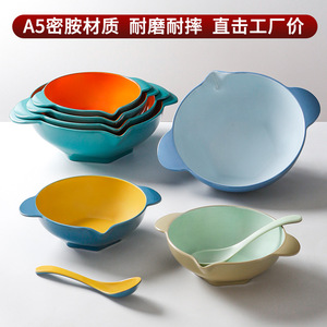 Grand bol à double anse / bol à soupe / bol commercial imitation porcelaine à bec pointu / bol pour hot pot épicé / bol pour poisson mariné / bol pour poisson bouilli - Product Image 3