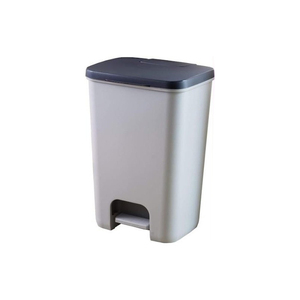 Cestino per rifiuti da 25 L in plastica grigia con apertura a pedale - Product Image 1