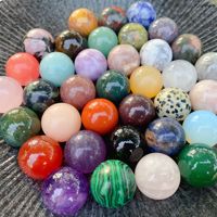 20mm Boule Non Poreuse Polissage À La Main Multi Type Pierre Naturelle Pierre De Guérison Chanceux Cristal Artisanat