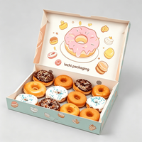 Boîtes d'emballage personnalisées en carton alimentaire pour sushis, pâtisseries, donuts, gâteaux, biscuits et pains à emporter
