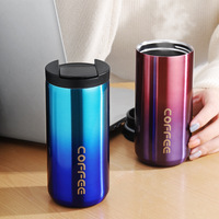 Taza Termo para Café de Acero Inoxidable de Doble Pared, 400 ml y 500 ml, al Mejor Precio, Vasos de Viaje Aislados a Prueba de Fugas para Agua y Café