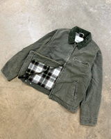 Veste de travail personnalisée pour homme, veste de travail en toile pour homme, veste vintage à carreaux doublée avec fermeture éclair
