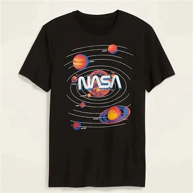 T- Shirts Custom Made Slim Fit Graphic T-Shirts for Men Top Quality Summer NASA Short Sleeves T Shirts