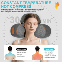 Meilleur vendeur 2025, oreiller de massage électrique OEM avec chauffage, traction et vibration pour soulager les douleurs au cou et les maux de tête
