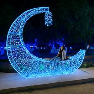 Décoration de l'Aïd 2026 pour l'extérieur, la maison, le centre commercial, les fêtes, les parcs, les mariages, <span class=keywords><strong>calendrier</strong></span> de l'Avent du Ramadan, produits cadeaux pour enfants, lumières LED 3D motif lune - Product Image 4