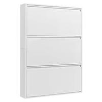 Meuble à chaussures ultra-fin en acier de 15 cm OEM, armoire à chaussures étroite anti-poussière intégrée pour entrée domestique