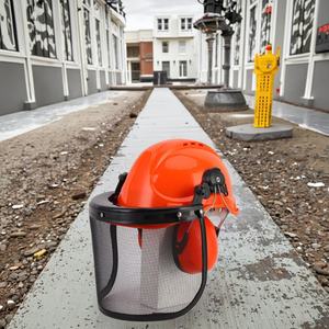 Hard Hat Helmet with Steel Wire <b>Mesh</b> Face Shield <b>for</b> Hedge Trimmer Chainsaw Lawn Mower-Security Gear - Product Image 1