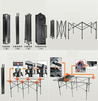 Table de camping Portable carrée, en aluminium, métal, pique-nique extérieur, patio, pliable, APT009