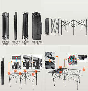 APT009-Mesa portátil cuadrada de aluminio para pícnic, metal, exterior, patio, acampada, plegable - Product Image 3