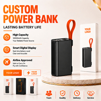 Batterie externe de voyage 30000mAh avec entrée et sortie USB-C 100W, charge de 4 appareils et lumière LED extérieure
