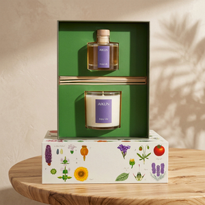 ชุดของขวัญเทียนหอมกระจายกลิ่นแบบก้านไม้แก้วแบน Aikun Botanical 100 มล. พร้อมสติกเกอร์ติดกล่องลายดอกไม้ กล่องแข็งแรง ปริมาณสั่งซื้อขั้นต่ำน้อย ตอบสนองรวดเร็ว - Product Image 2