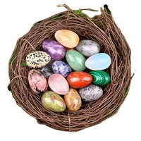 Vente en gros de pierres précieuses en cristal 25x40MM Oeufs de Pâques Pierre naturelle Pierres d'inquiétude pour la décompression Cadeaux de fête pour la famille et les amis