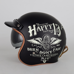 Motorrad Retro Helm <span class=keywords><strong>Open</strong></span> Face Blase Visier Maske Brille Roller Helme 3/4 Casco Moto Vintage Helm - Product Image 6