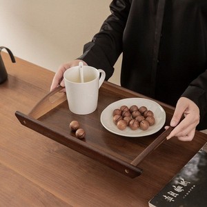 Walnut Wood <b>Tea</b> <b>Tray</b> Rectangle Solid Wood New Chinese Style Tableware Storage <b>Tray</b> - Product Image 4