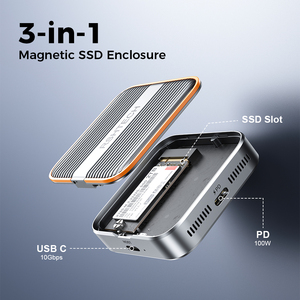 <span class=keywords><strong>3</strong></span>-in-1 Typ C 10 Gbit/s PD100W Adapter Dock M.<span class=keywords><strong>2</strong></span> NGFF NVMe PCIe 2230/2242 Externe Aufbewahrung sbox Telefon Magnetisches SSD-Gehäuse - Product Image 2