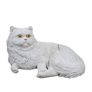 맞춤형 3D 페르시아 고양이 동상 홈 장식 수지 야외 정원 장식 귀여운 잠자는 고양이 인형 Kawaii - Product Image 1