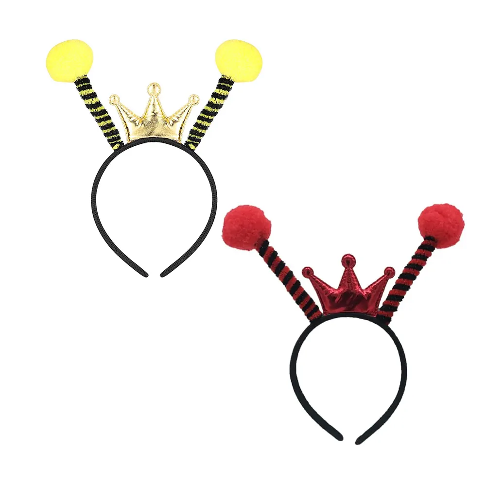 HB091 Halloween Bee Headband Ladybug Antenna Ball Decor Hair Hoop for Kids Adult Dress Up Party Favors