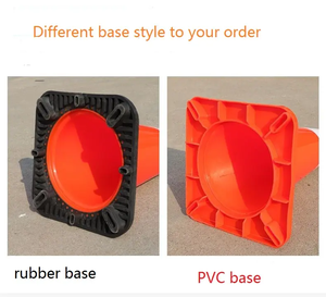 PVC noir haute visibilité avec base en caoutchouc, 36 pouces, de fabrication industrielle |   Cône de signalisation routière - Product Image 5