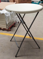 Table de bar ronde pliable en plastique moderne multi-usage pour repas en plein air, hôtel, villa, mariage et fête