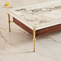 Meubles de salon au design original, table basse en bois d'acajou avec pieds en laiton massif, 1800 mm, pour le mobilier de salon
