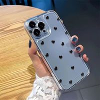 Coques de téléphone transparentes antichoc en forme de cœur tendance pour iPhone 17 Air 16 Plus Pro Max 15 14 13 12 11 X XS XR