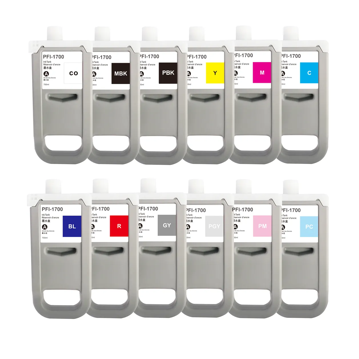 Pigment Ink Cartridge PFI 1700 Compatible pigment Ink for Canon Wide Format Printer Pro2000/2100/4000s/4100/6000s/6100