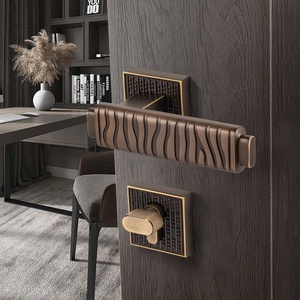 Manija de puerta clásica de latón macizo para puerta principal de villa u hotel, acabado antideslustre, fácil instalación, herrajes modernos para decoración del hogar - Product Image 2