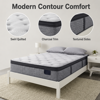 Matelas de lit en mousse à mémoire de forme en latex naturel de qualité hôtelière 5 étoiles, taille King Queen, enroulable, avec gel rafraîchissant et ressorts ensachés, livré en boîte