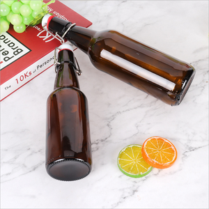 500ml 1000ml Bouteille <span class=keywords><strong>de</strong></span> boisson en verre ambré vide avec couvercle verrouillable pour le brassage <span class=keywords><strong>à</strong></span> la maison Boissons fermentées Tequila Framboises Vente en gros - Product Image 3