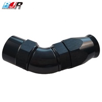 BJR Raccord de tuyau en aluminium haute pression à surface lisse pour pièces de course, 45 degrés, AN4 AN6, pour ligne de carburant PTFE à débit total