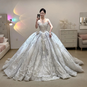 Elegante Vestido de Novia, Lujoso Vestido de Novia con Perlas, Vestido de Baile Brillante, Vestidos de Novia Personalizados Lsjj20 - Product Image 1