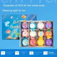 Ensemble de boules de sel de bain transfrontalières 60g * 12 pour enfants avec boîte-cadeau